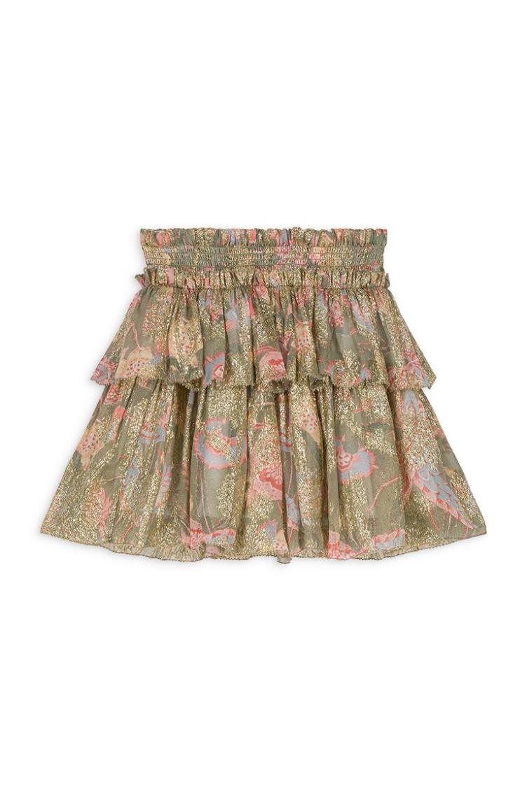 Skirt Roumia khaki wild bouquet