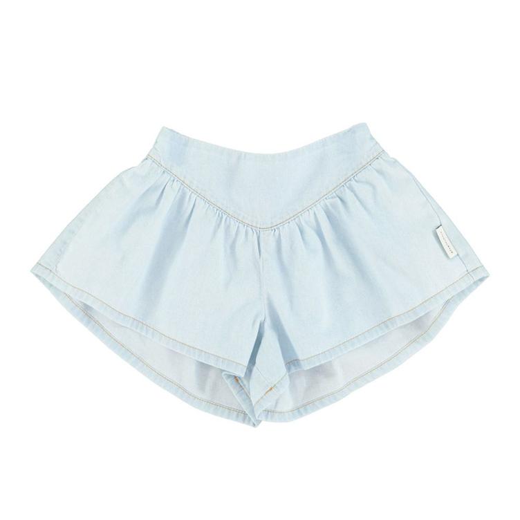 skorts light blue chambray