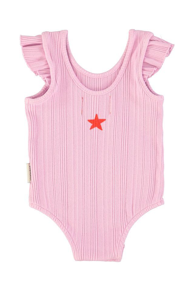 Sleeveless bodysuit lilac w red heart print - 0