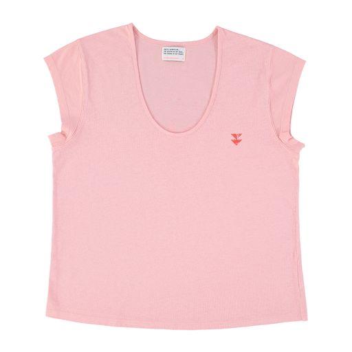 Sleeveless T shirt coral with sun print