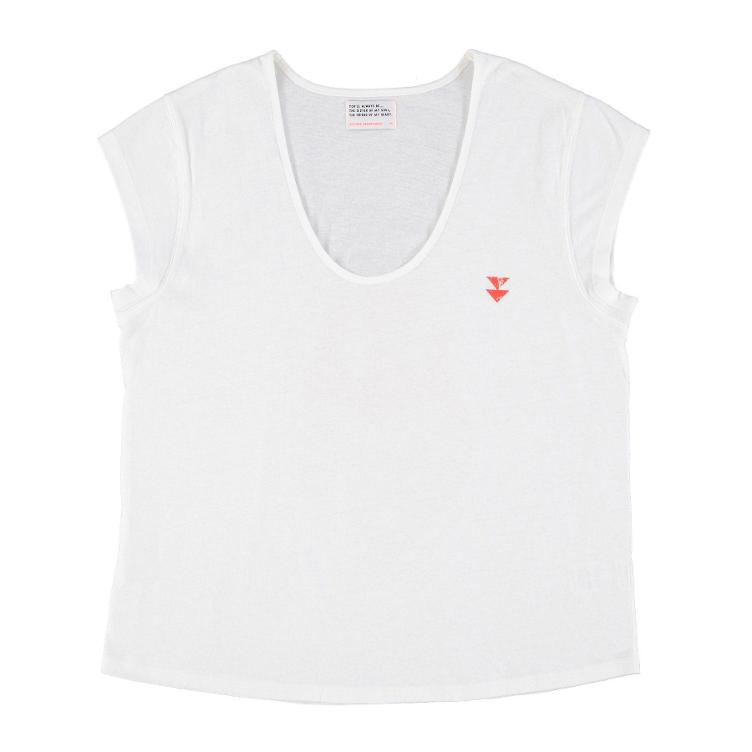 Sleeveless T shirt heart print white