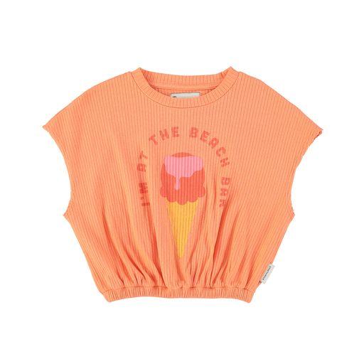 sleeveless top coral w icecream