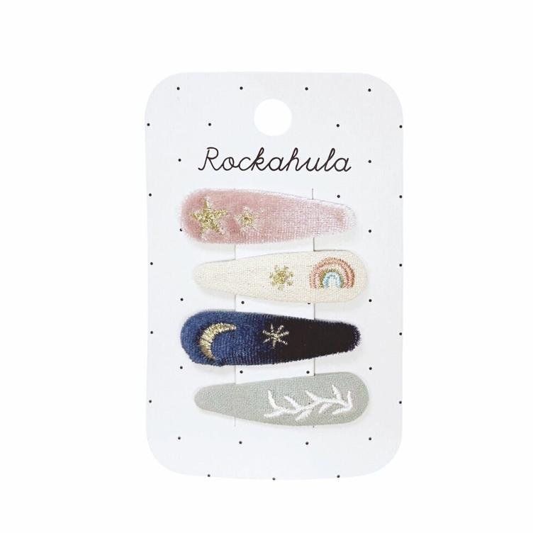 Starry skies embroidered clip set