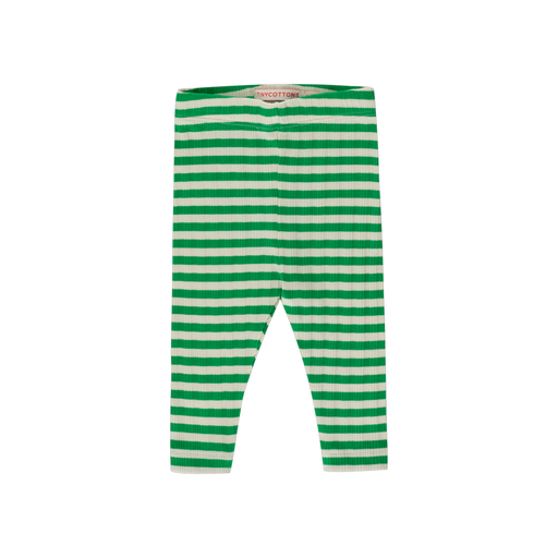Stripes baby pant light cream/grass green