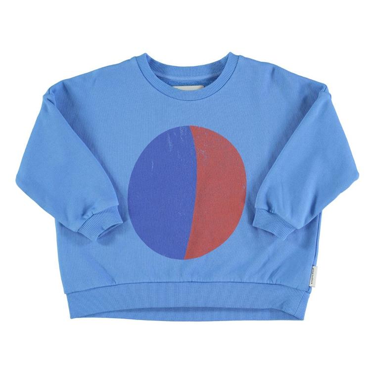 Sweatshirt blue w multicolor circle print