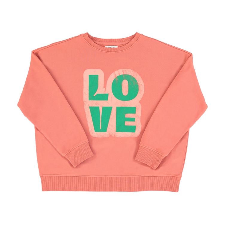 sweatshirt dark pink w `love` print