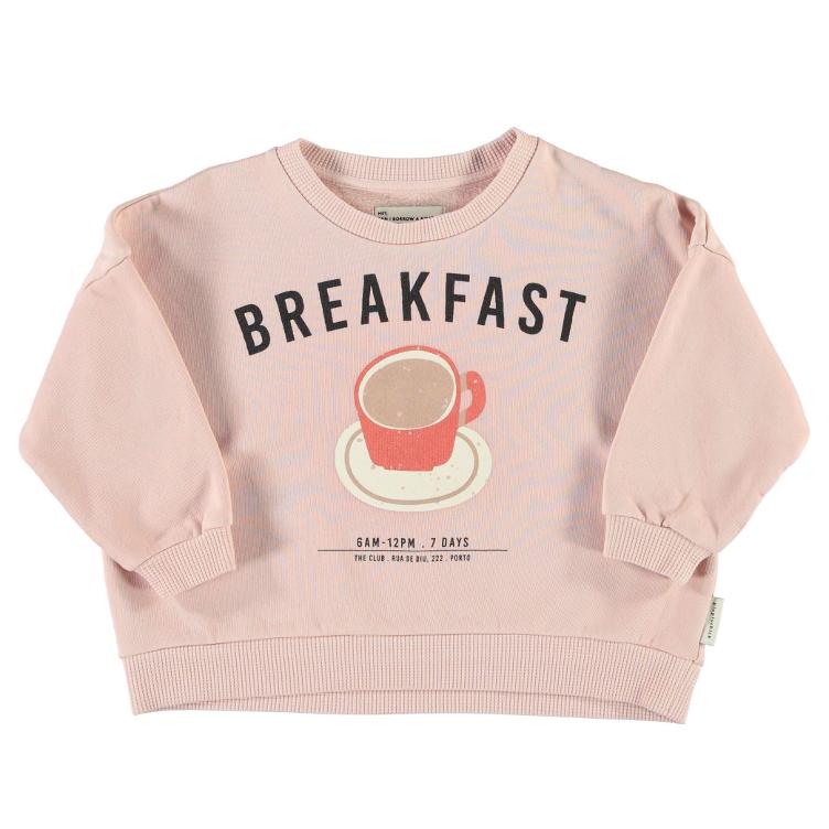 sweatshirt light pink w breakfast print