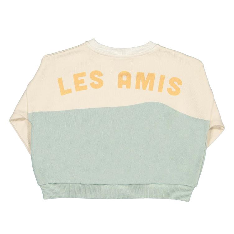 sweatshirt off white & light blue w `les amis` print - 0