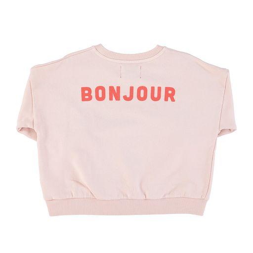 Sweatshirt pink w hello in french red print - 0