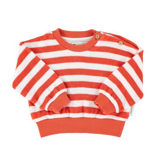 Sweatshirt red & ecru stripes