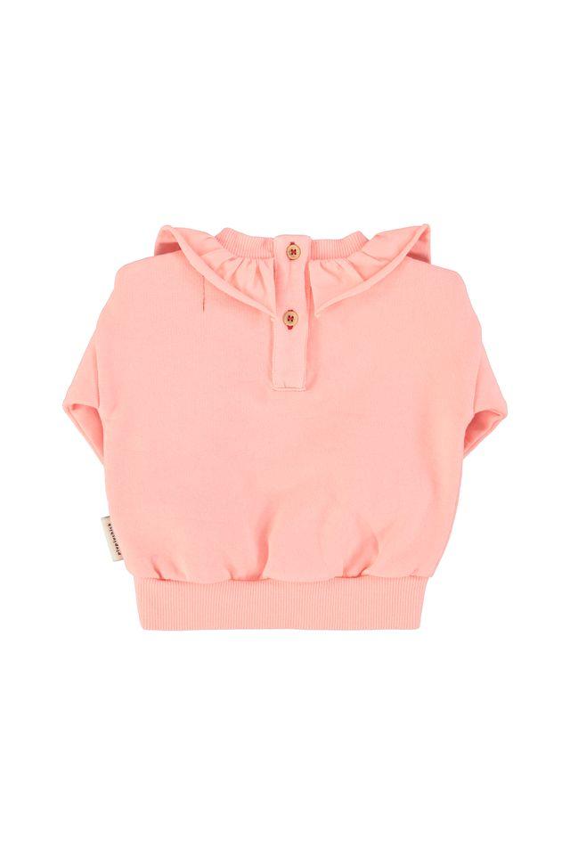 sweatshirt w collar light pink w strawberry - 0