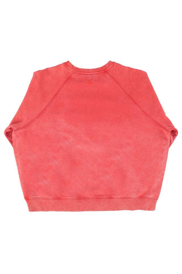 Sweatshirt washed red w baby print - 0