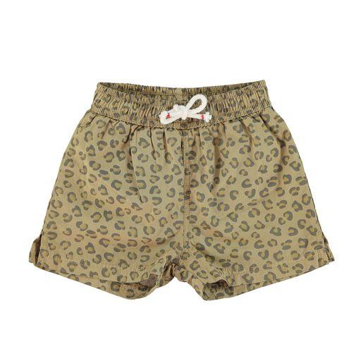 swim shorts khaki animal print
