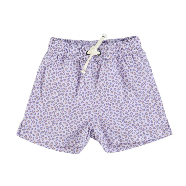 swim shorts lavender animal print