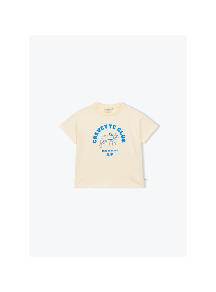 T shirt crevette club ecru