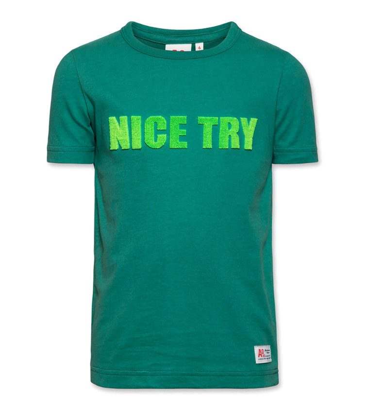 T shirt nice try grün