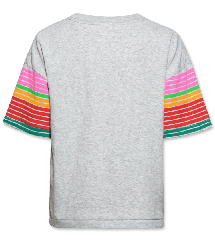 t shirt oversized striped brushed tee - 0