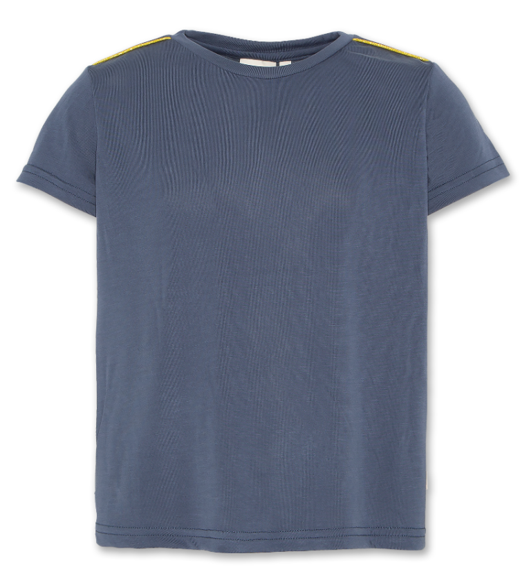t shirt pique drapy washed blue