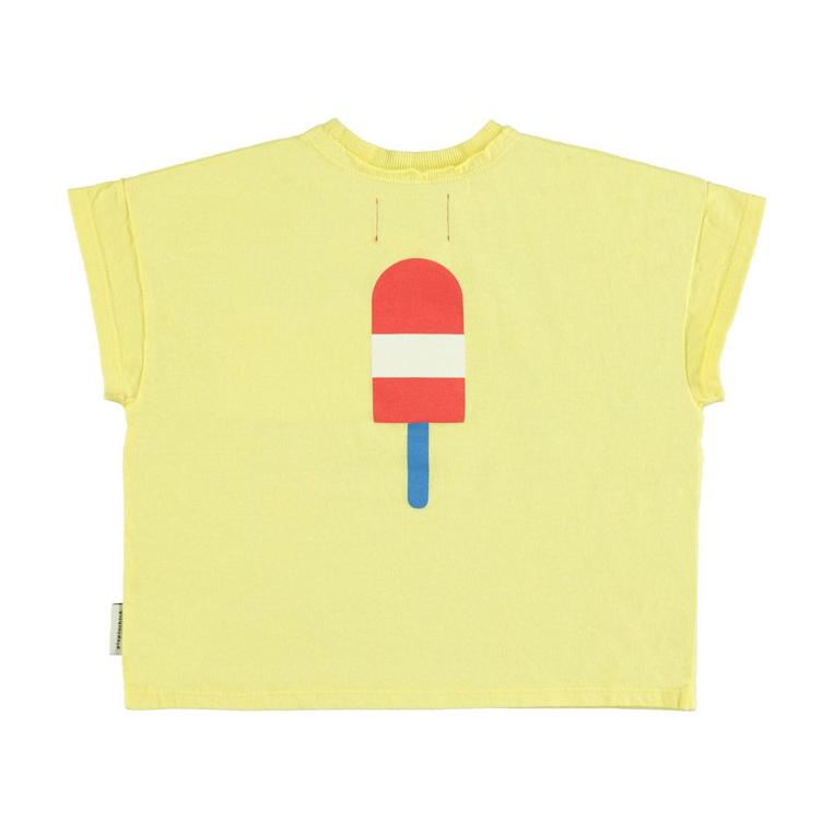 t shirt yellow ice cream print - 0