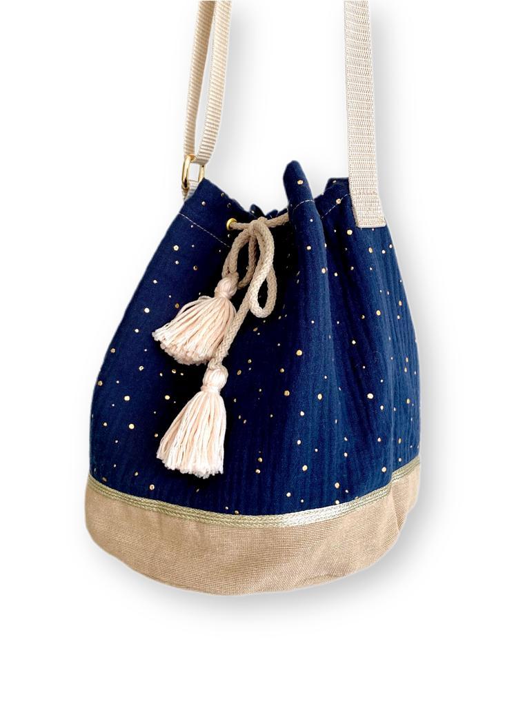 tasselbag BELLI glitter navy