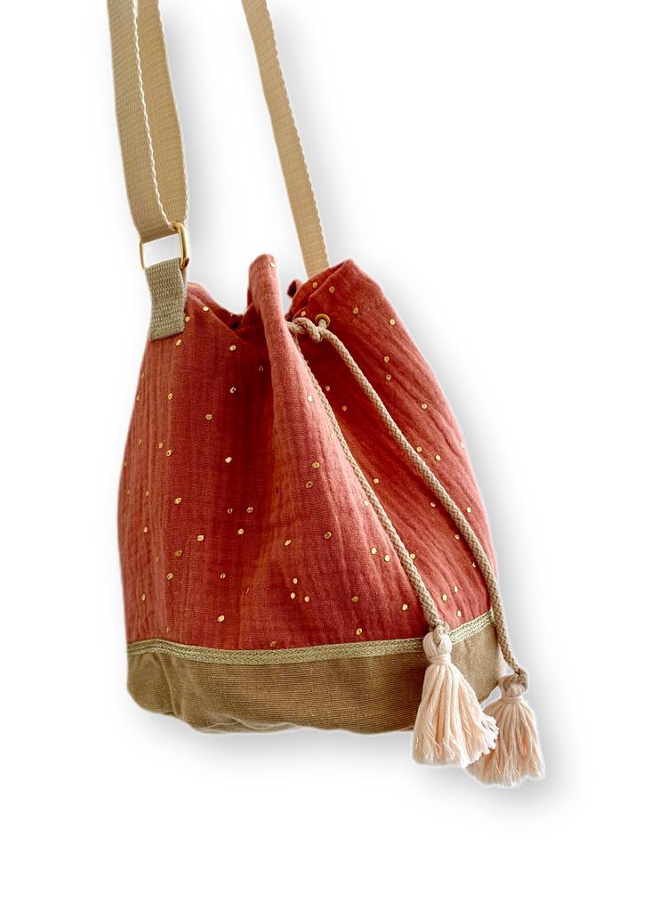 tasselbag BELLI glitter terracotta