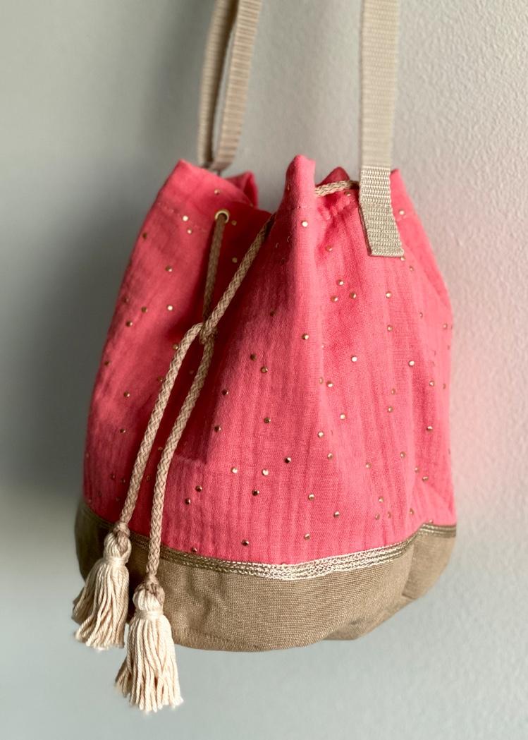 tasselbag glitter coral