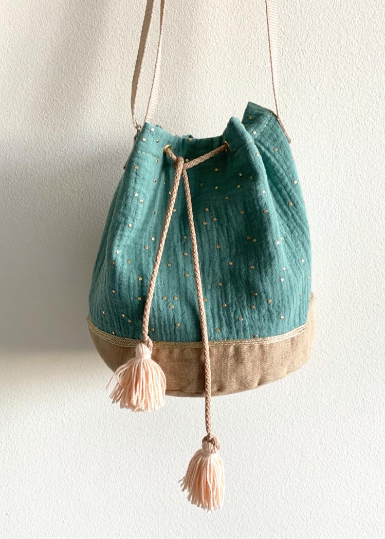 tasselbag glitter petrol