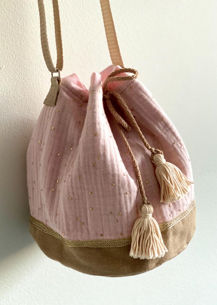 tasselbag glitter rose
