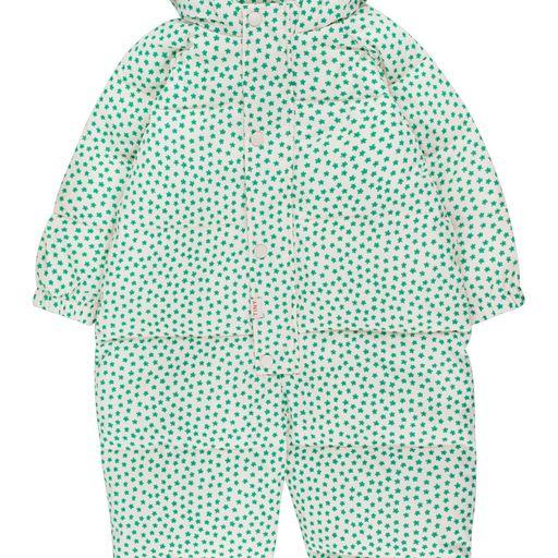 Tiny flowers padded overall light green - 0