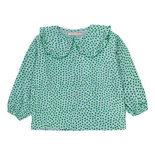 tiny flowers shirt grey grass green