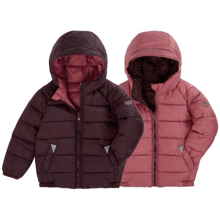 Toastie pack a way puffer reversible black cherry rose pink