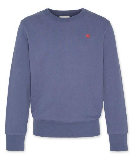 tom c neck sweater classic brushed mid blue