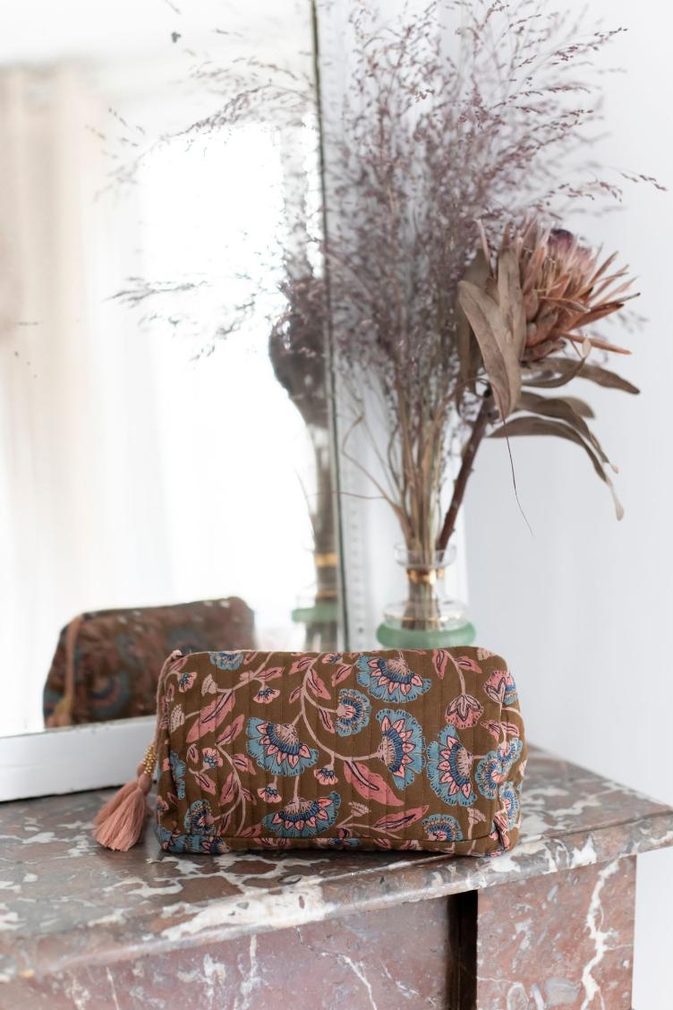 travel pouch Amila bronze folk flowers - 0
