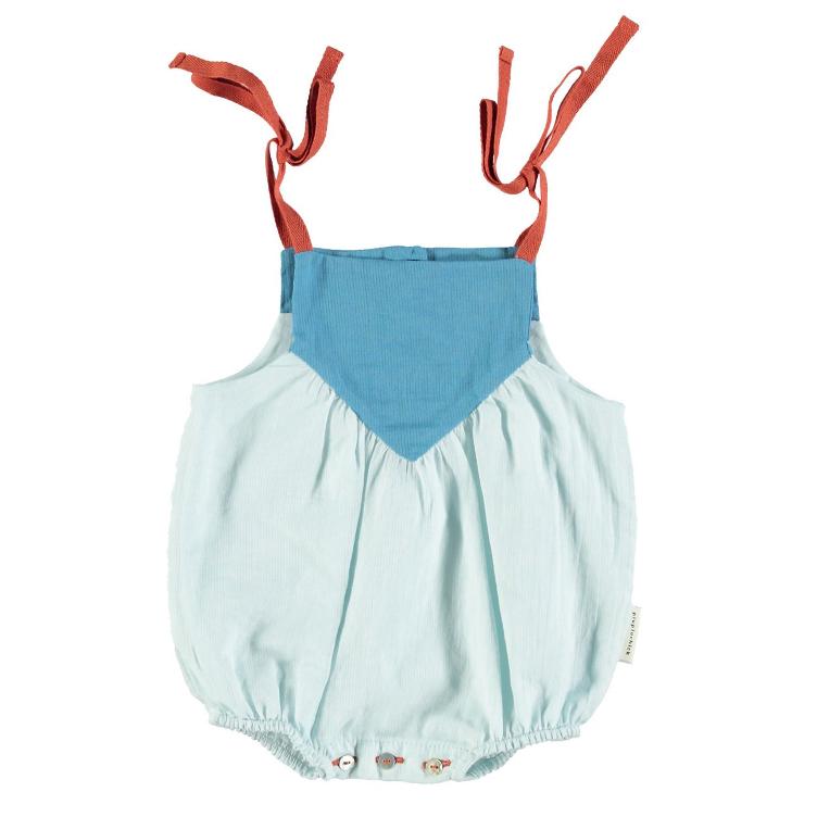 Tricolor romper baby blue