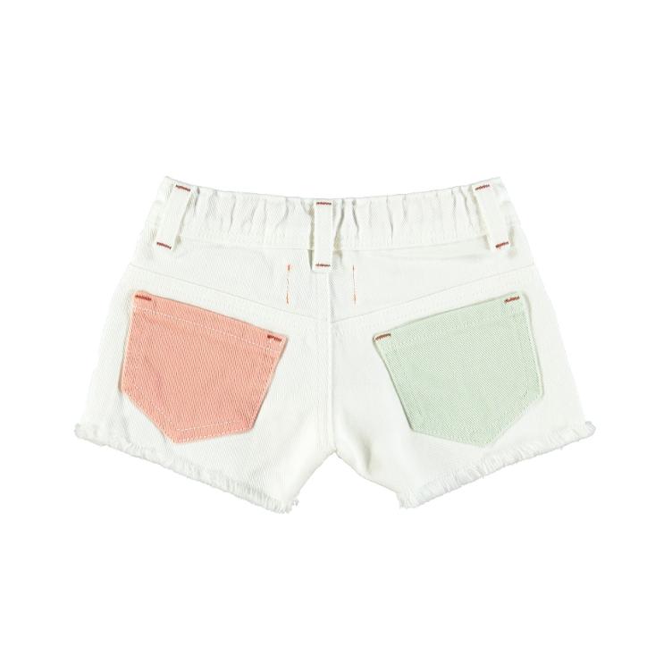 tricolor shorts off white - 0