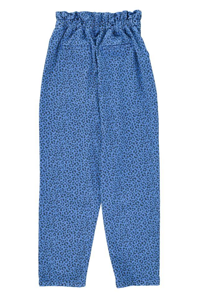 trousers blue w animal print - 1