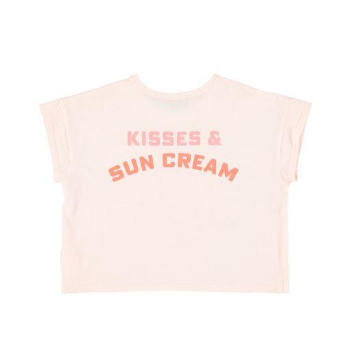Tshirt light pink w lips print - 0