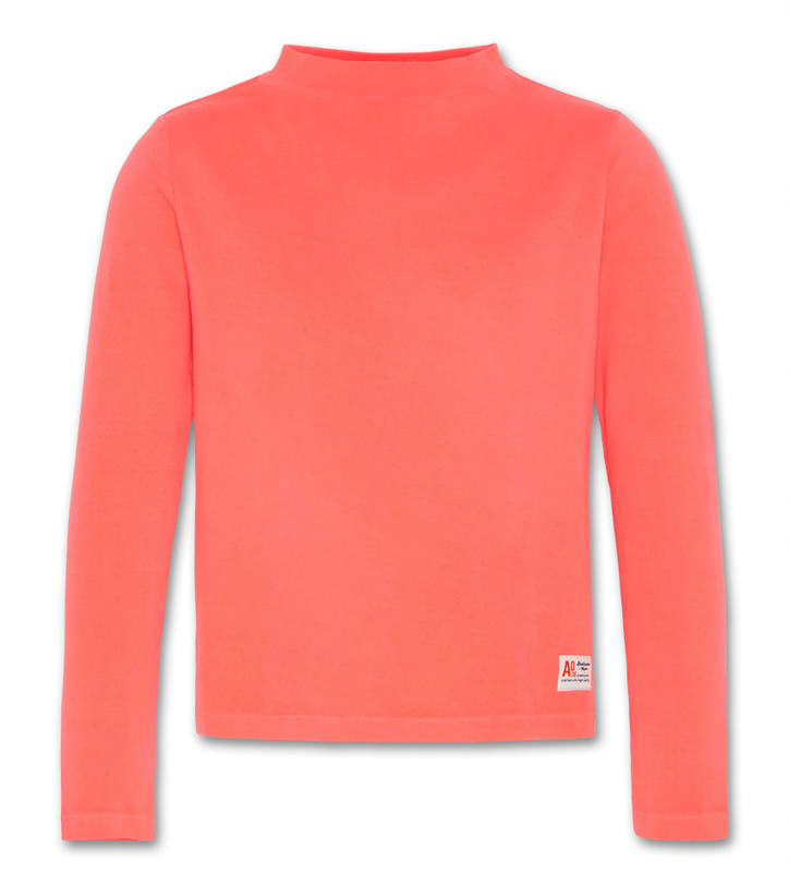 turtle t shirt brushed rib fluo coral