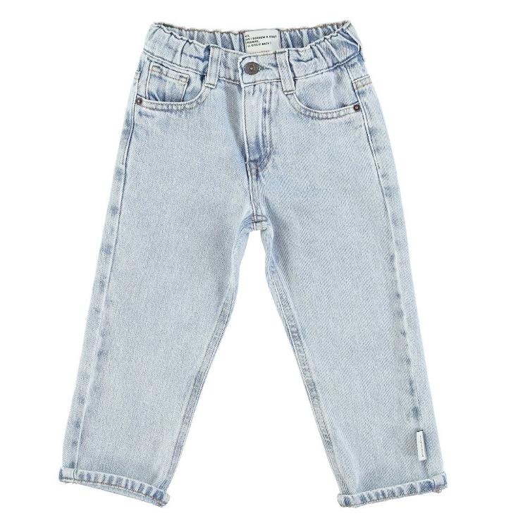 Denim trousers washed light blue denim