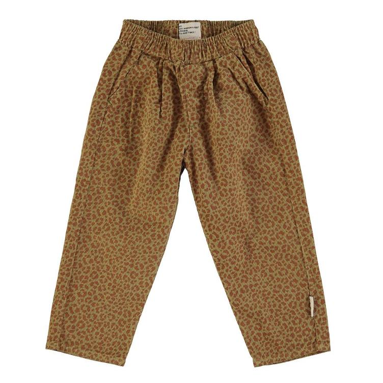 Trousers olive and brick animal print
