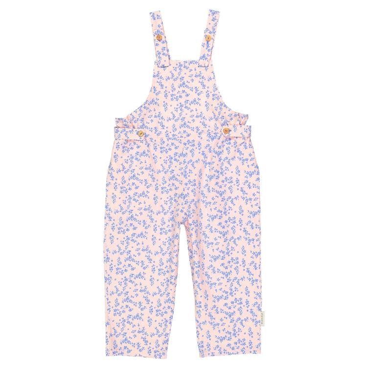 jumpsuit light pink w blue little flowers