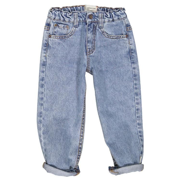 trousers washed light blue denim
