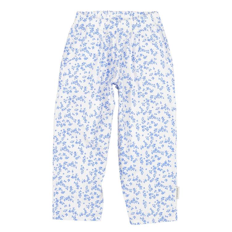 trousers white blue little flowers