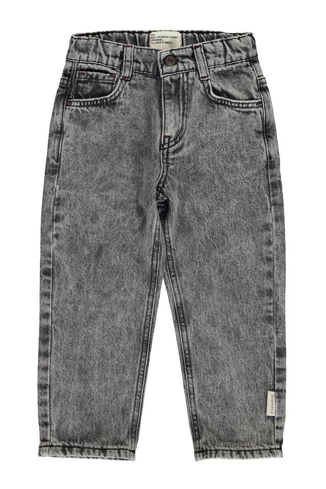 unisex trousers washed black denim