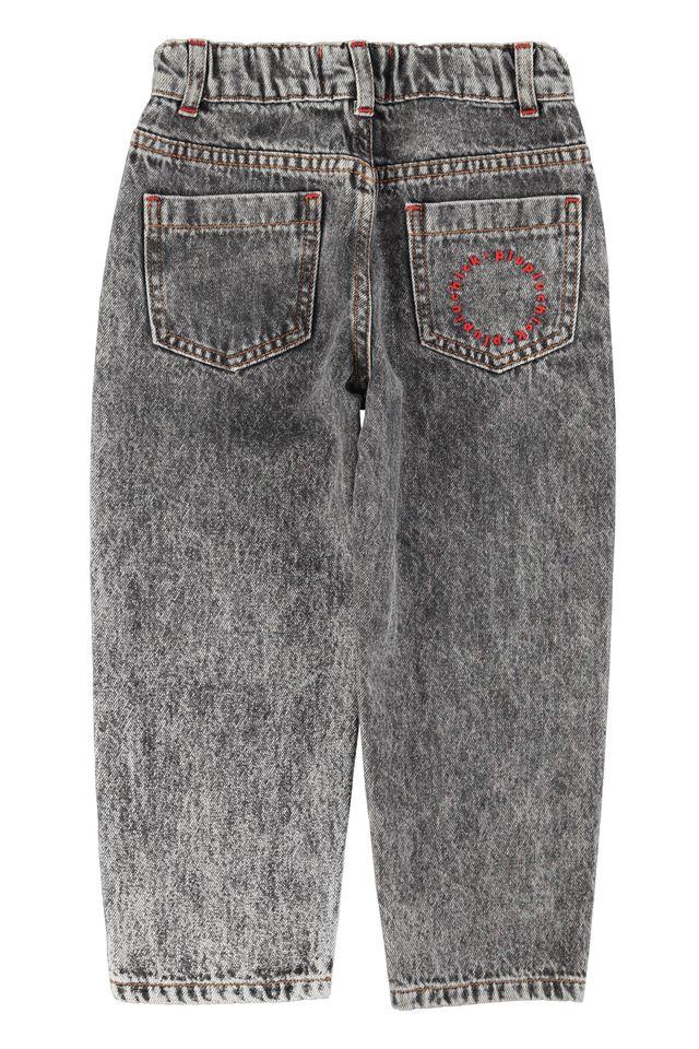 unisex trousers washed black denim - 0