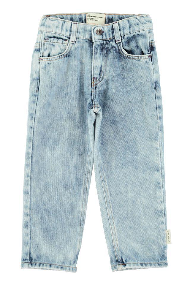 unisex trousers washed blue denim