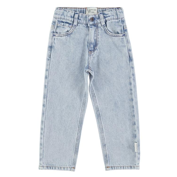 unisex trousers washed blue denim