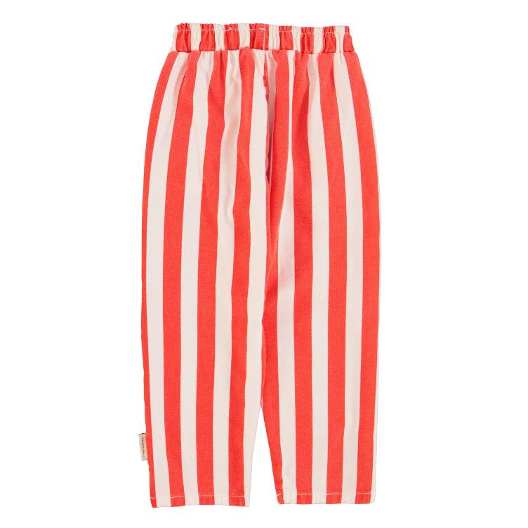 unisex trousers white & red stripes