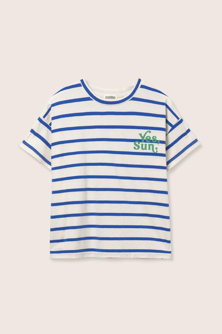 Valle ivory striped jersey tshirt