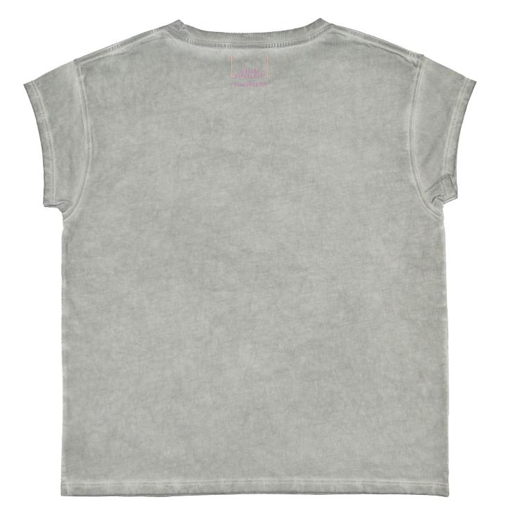 washed grey T shirt shorter sleeve - 0